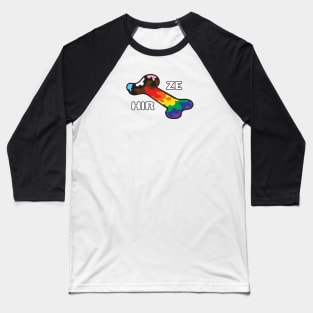 Pride In My Bones Pronouns Ze/Zir Baseball T-Shirt